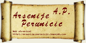 Arsenije Peruničić vizit kartica